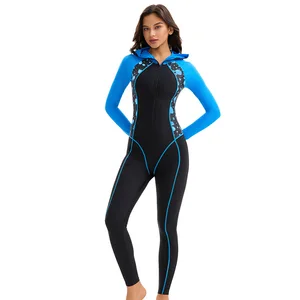 Conservative One-Piece Female Swimsuit Long Sleeves Sunscreen Muslim Style Cross-Border Regular Fit Breathable Spandex/Polyester