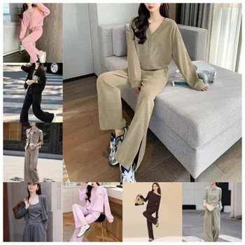 Ladies Clothing Winter 2 Piece Set Knitted Set Two Piece Sweater Set Women's Sweater