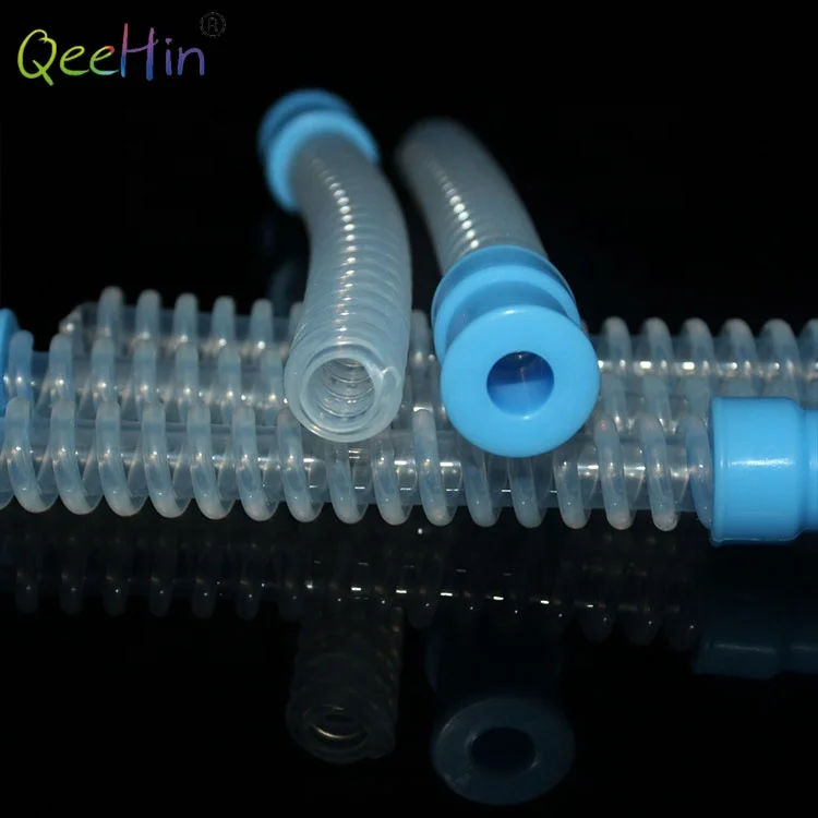 Medical Grade Kinking Resistant Extendable High Flow Reusable Breathing Circuits Silicone Corrugated Tube