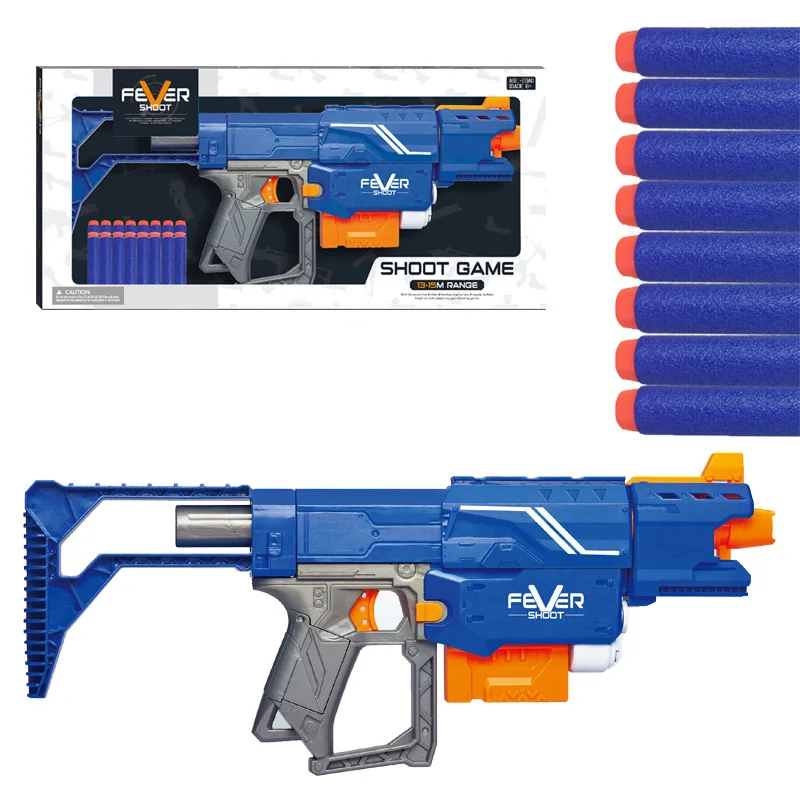 Custom Manual Burst Soft Bullet Gun Boy Toy Fire Blaster Kids Indoor Outdoor Shooting Gun Toy With Soft Bullet for Children