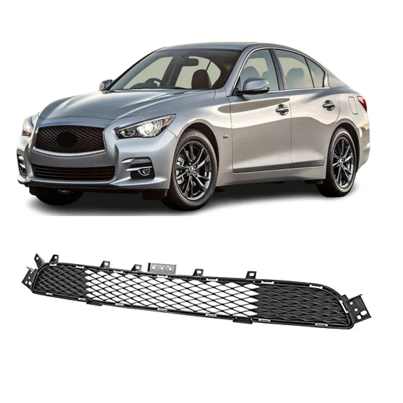 Car Body Kit For 2014-2017 Infiniti Q50 Front Bumper Lower Mesh Sport Black Grille OE Style Chrome