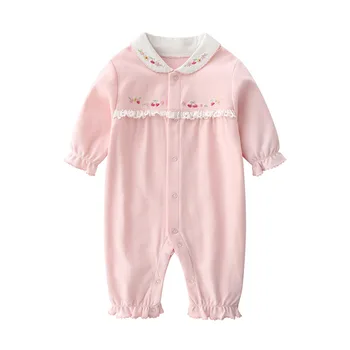 Wholesale Spring Autumn 0-12 Months New Born Baby Clothing Set Cute Printing Rompers Clothes Baby Girls Pajamas Jumpsuit