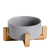Gray with wooden frame