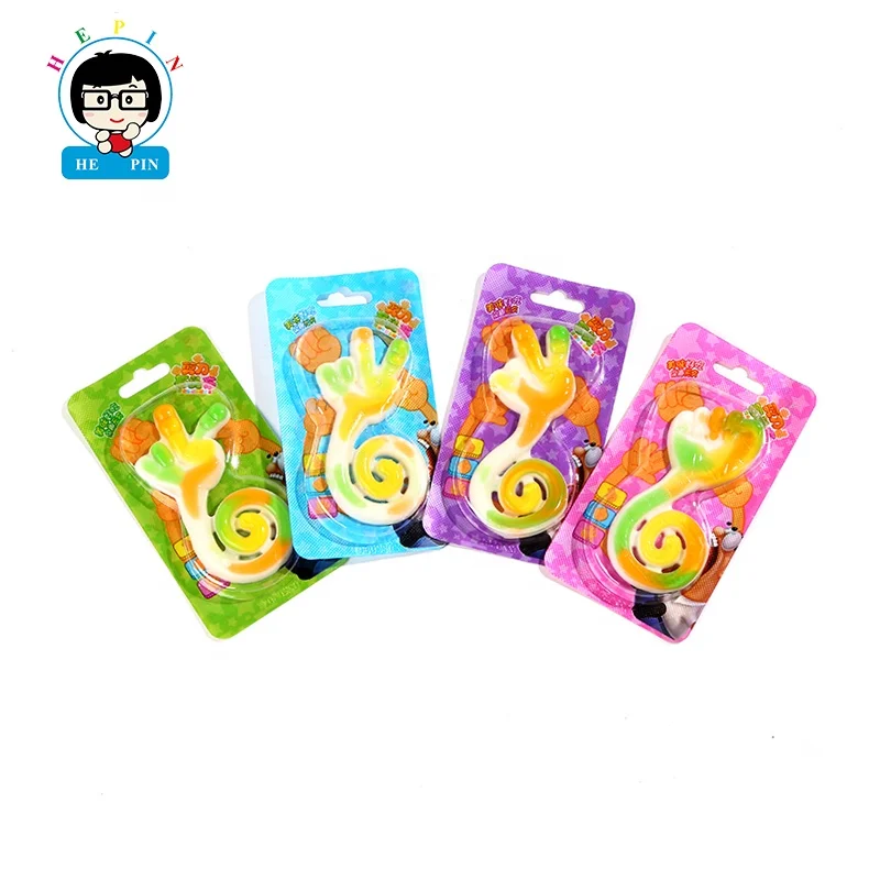 Wholesale Factory Direct Rock Paper Scissors  Gummy Candy Strip Shape Soft Chewy Candy