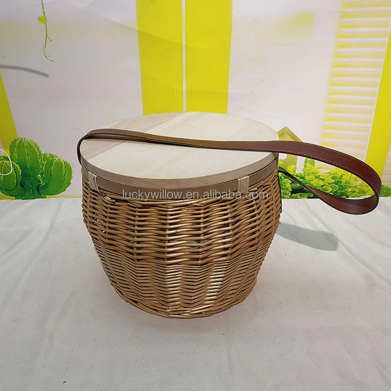 Primary Round Insulated Wicker Picnic Basket Buy Insulated Picnic