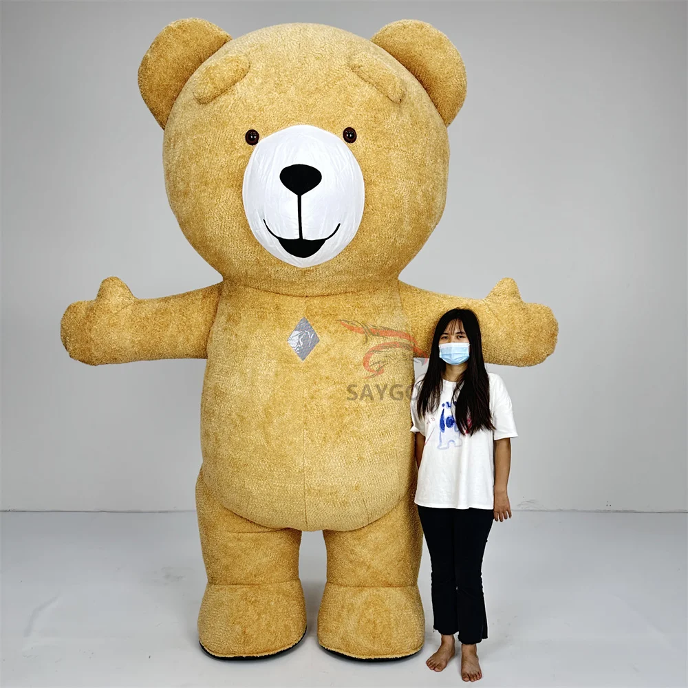 Smile Light Yellow Fat Teddy Bear Mascot Costume 2m 2.6m Inflatable Teddy  Bear Costume Suits Ready to Ship, image size:1000x1000