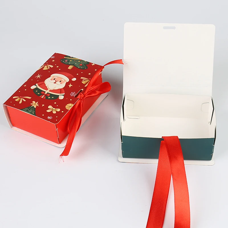 Tilpassbare hvite brettbare gavebokser i bokform med svampfôring og myk papplate for julegavepakking, inkludert sløyfe