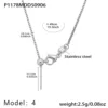 P1178-4 Collana a catena con perle quadrate color acciaio 49 cm