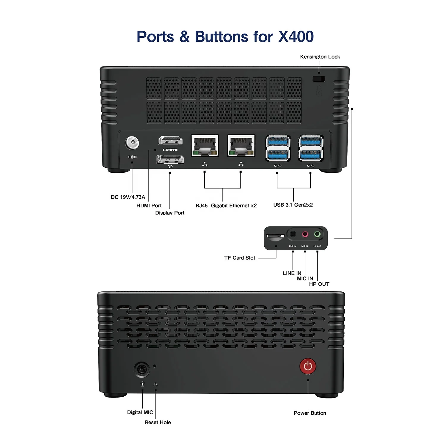 Minisforum X400 AMD Ryzen 7 PRO 4750G Mini PC - 8GB RAM, 256/512GB