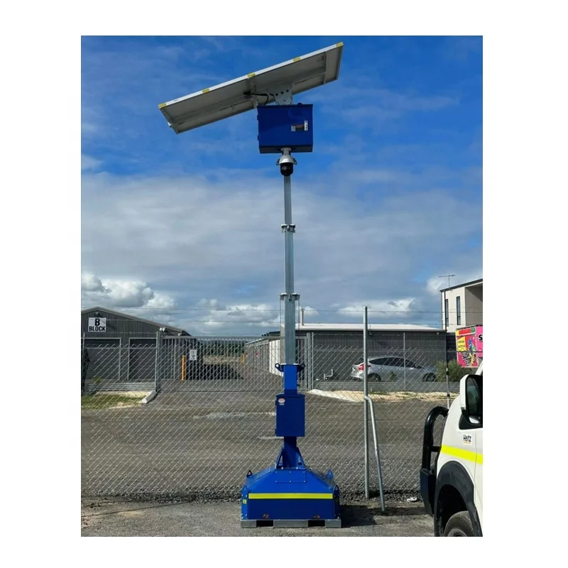 Biglux HiGuard PTZ Camera Skid Type Portable Solar CCTV Tower