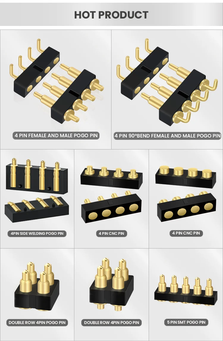 Pin 654 4 Pin Customization Double Row 2x2 Pitch 2.54mm Waterproof 5a Spring ...