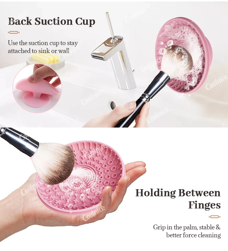 Silicone Makeup Brush Holder Makeup Tool Cleaner Sponge Remover Color