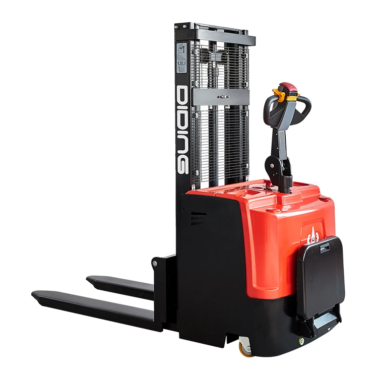 Automatic Stand-on Electric Pallet Stacker Battery Operated Portable Pallet Stacker Forklift