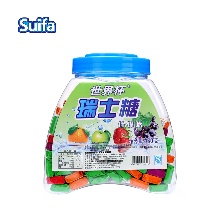 Suifa Custom Design Good Taste Soft Chewy Fruit Candy swiss Candy