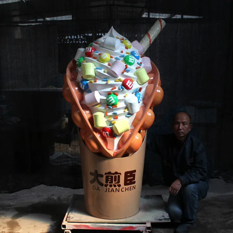 Custom 4FT 5FT 6FT High Giant Outdoor Resin Fiberglass Bubble Tea Cup Model  Factory - China Sculptures and Home Decoration price