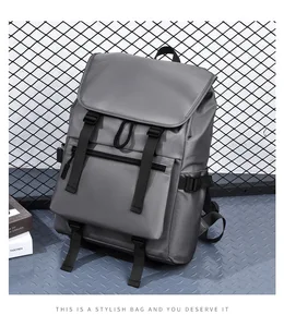 2026 New Men's Backpack Solid Color Large Capacity Backpack Computer Student Business Travel Backpack