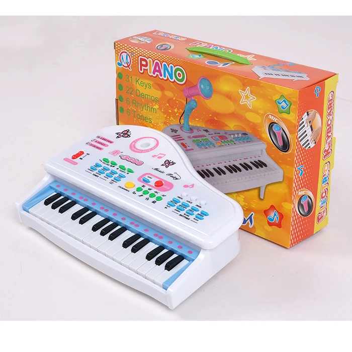 Electronic Organ Musical Keyboard Piano Kids Toys with Microphone Pink/Blue Gift 
