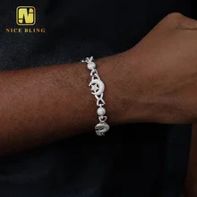 New Arrival Special Design Star Moon Bracelet 925 Sterling Silver Moissanite  Iced Out Hip Hop Cuban Chain Bracelet