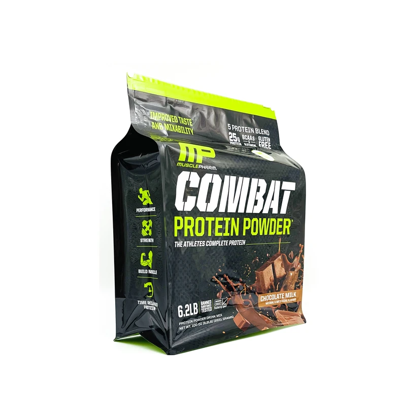 Custom Printed Whey Protein Powder Bag Moisture Proof Plastic Flat