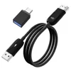 สายเคเบิลไร้สายสำหรับการสะท้อนหน้าจอแบบ HD สีดำ