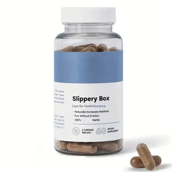 60 Fast-Acting Capsules Slippery Box - for Natural Moisture Support, Feminine Care for Women