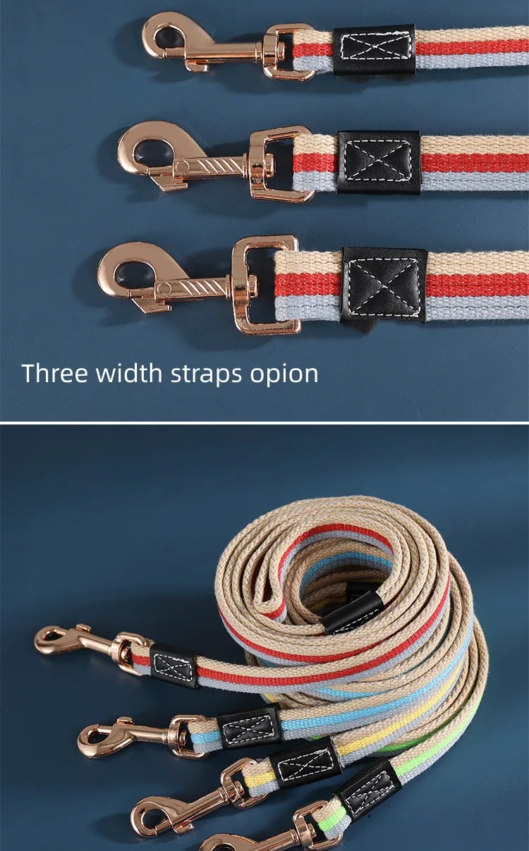 Custom Canvas Longer And Thicker Pet Dog Cat Leash For Training Walking