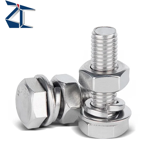 Custom fastener stainless steel Hex Bolt Nut and Washer DIN933 DIN931 Hex Bolt Nut And Washer