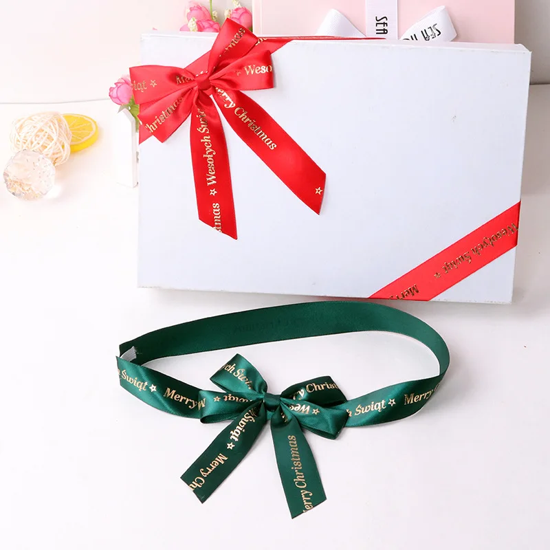 Customizable Handmade Ribbon Bow Gift Box Bow with Rubber Band Christmas Ribbon Bows Ribbon for Christmas Decor