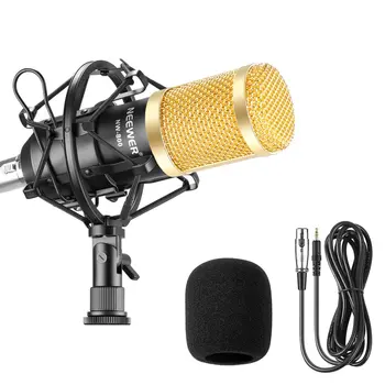 Neewer Nw-800 Professional Studio Microphone Set: Mic+Mic Shock Mount+Anti-Wind +Mic Power Cable for Recording KTV Karaoke