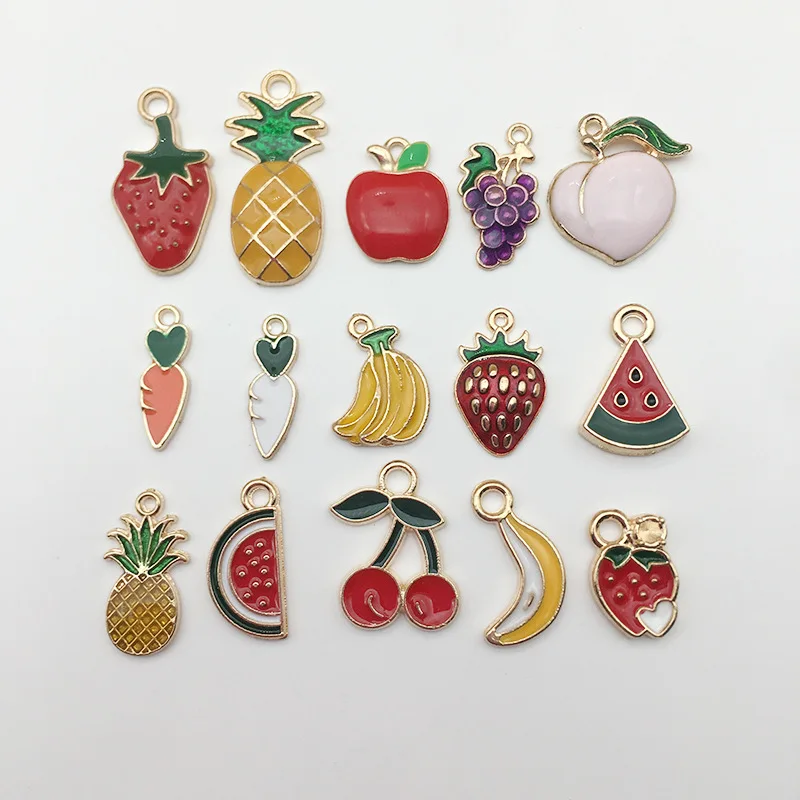 30 mixed fruit charms strawberry watermelon