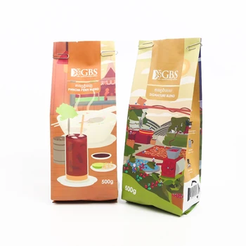 Yason colorful printed coffee bag ground coffee bags hot sale printed plastic coffee bag with valve for packing