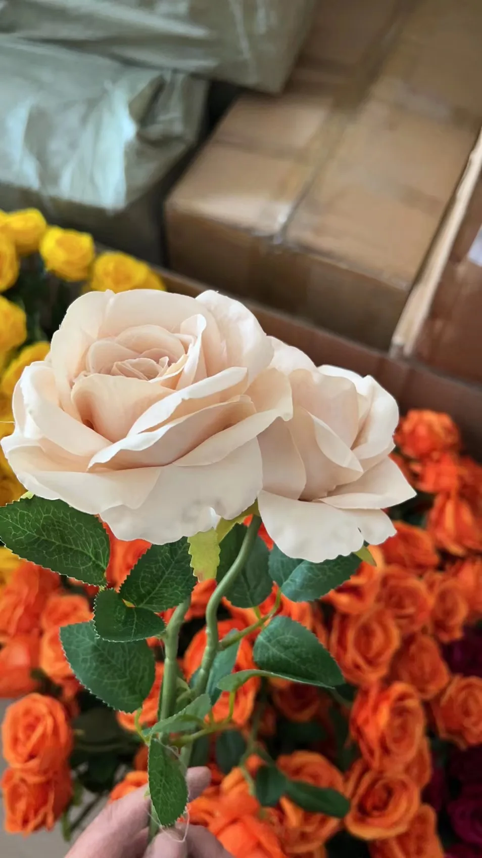 Nude Color Roses D-SR001 Nude Colors Novel Design Autumn Brown Silk Roses
