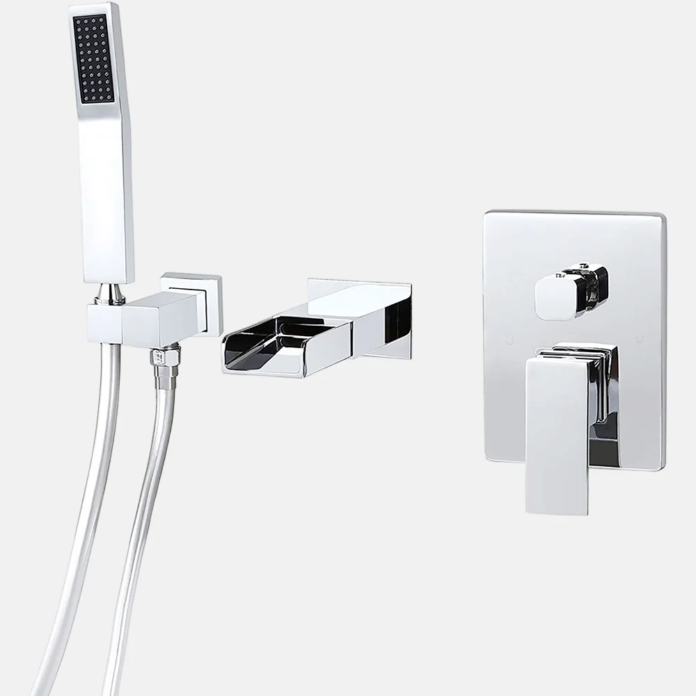 Chrome Bathroom Shower Faucet Set Brass tub spout Bathtub Shower Crane Thermostatic Taps thermostatic Black shower set