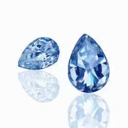 HQ GEMS Pear Shape Diamond 7x10 mm VVS1 Loose Gemstone Newest Sapphire Blue Moissanite Diamond Price