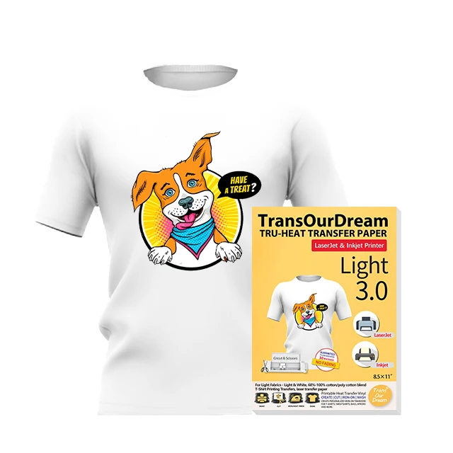TransOurDream Laser No-Cut Dark Heat Transfer Paper for T Shirts