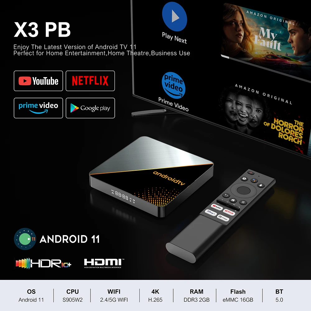 Elebao X3 Pb Amlogic S905w2 4k Wifi6 2gb Lpddr4 16gb Adroid Android 11 ...