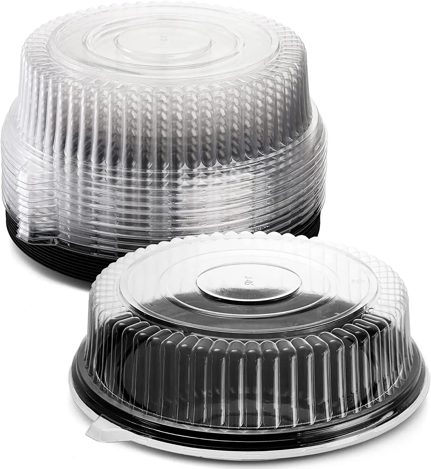 Plastic Serving Tray Picnic Tray With Lid Plastic Disposable Food Serving Platters With Clear Dome Lids Stackable Round Trays