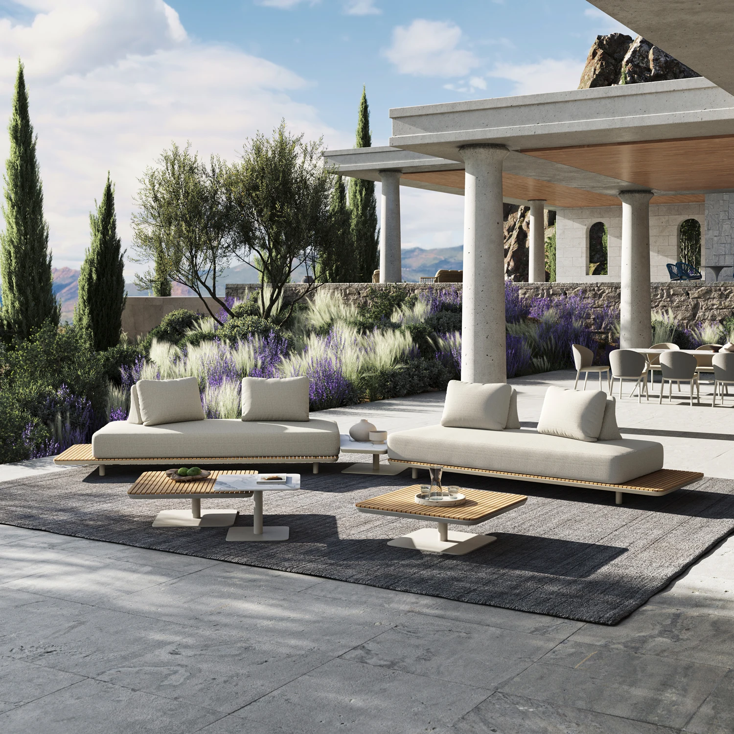 Artie Luxury Hotel Outdoor Furniture Garden Corner Aluminium Sofa