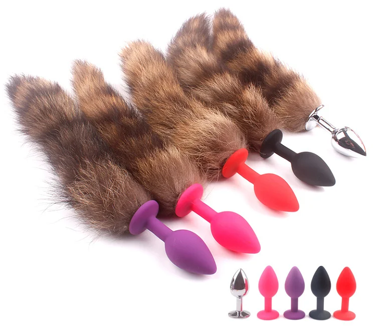 Dream Fox Tail Anal Plug Silicone Butt Plug Tail Sex Toys