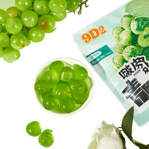 Halal Food  Fruits  Jelly  Fruity Peelable Juice-Filled  Candy Green Grape Flavored Tangy Sweets Gummies