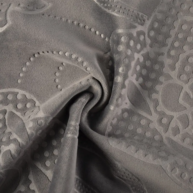 Velour Pattern Embossed 3D Embossed Velvet Upholstery 100 Polyester Velour Home Textiles Fabric ...