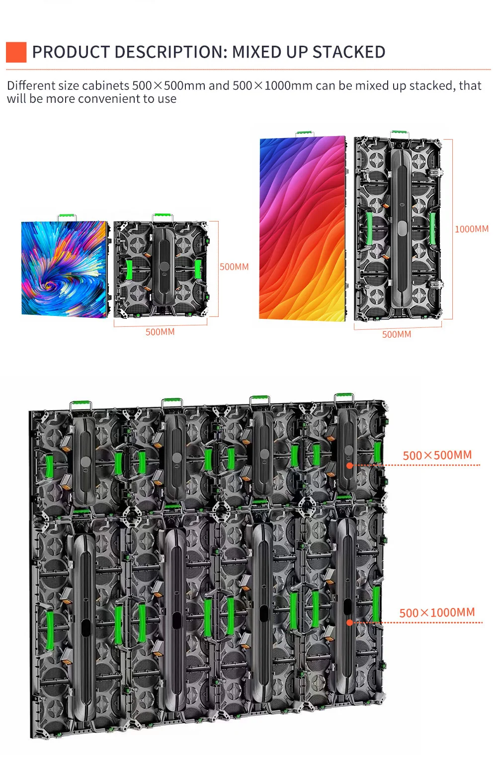 500x500mm 500x1000mm Outdoor Led Screen Hire P2.604 P2.976 P3.91 P4.81