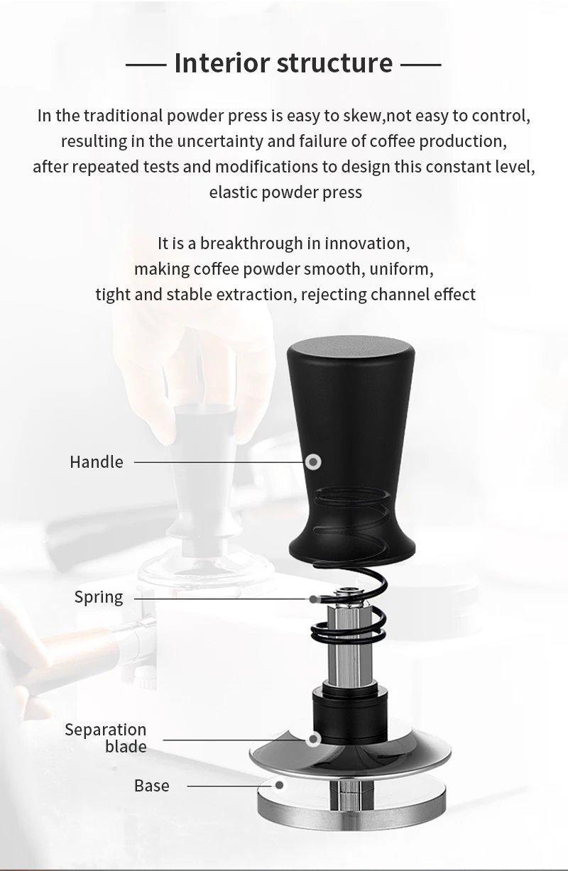 Calibrated Espresso Hand Push Coffee Tamper 51mm 53mm 58mm 30 Pounds