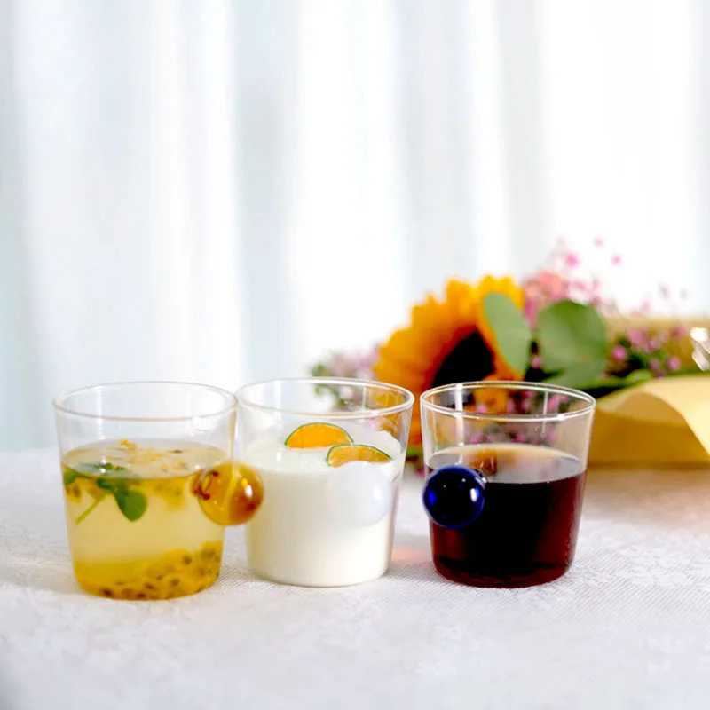 Factory Espresso Cups Home Glass Ball Handle Gourd Coffee Cup Tea Water Cup Saucer Steak Juice Bucket Table Decor