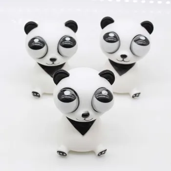 Pop Out Eyes Doll Funny Cartoon Panda Bear Woif Model Squeeze ...