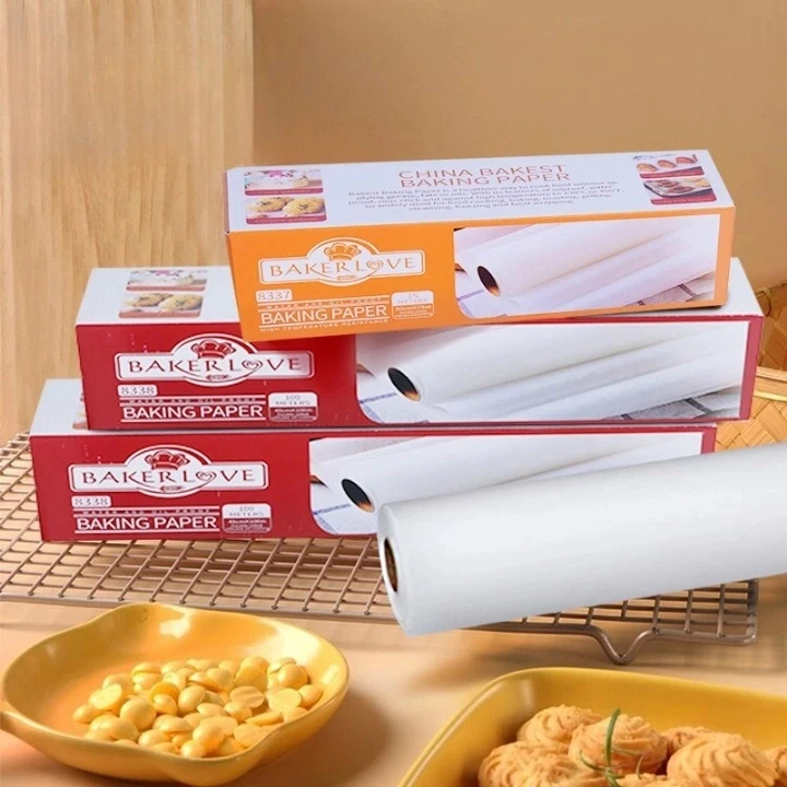 Wholesale Printed Food Grade 40gsm Greaseproof Baking Sandwich Butter Wax Coated Patty Burger BBQ Cooking Wrapping Baking Paper