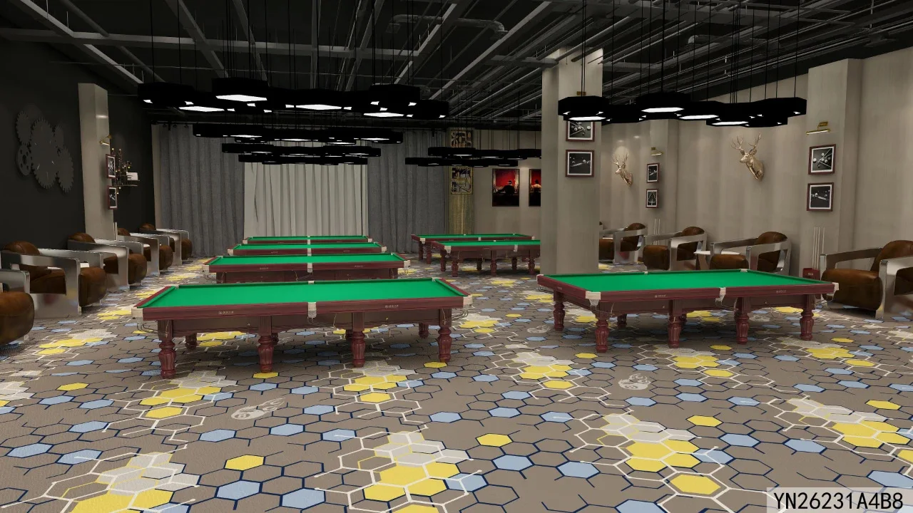 Carpet Factory100% Nylon Printed Colorful Cheap Large Roll Pool Hall Using Wall to Wall Axminster Carpet for Billiard Parlor