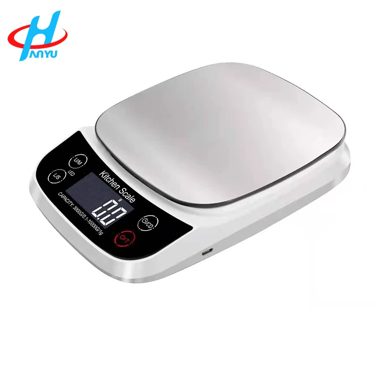 10kg/1g 5kg/0.1g USB Charging Digital Kitchen Scale IP67 Waterproof  Stainless Steel Weighing Scale Food Diet Electronic Scale