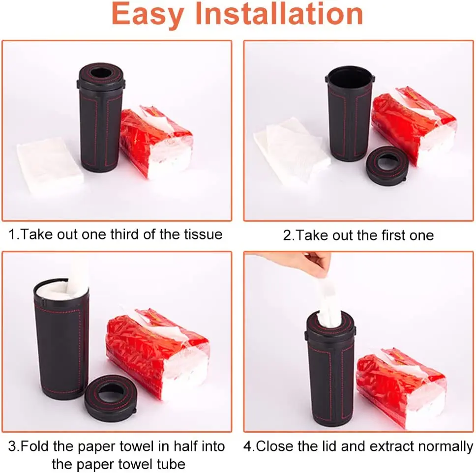 Автомобильный держатель для салфеток автомобильный Цилиндрическая Коробка из искусственной кожи Круглый чашки функция сломанного
