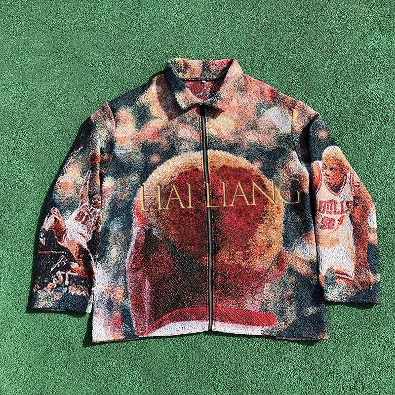 Fashion Designer Tapestry Jacket Men Streetwear Men's Clothing